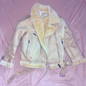 🍨Cream fur Topshop moto jacket🍨